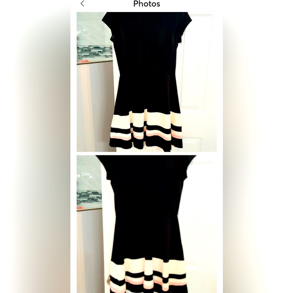 love lady Black Mini Dress with Pink and White Accents !